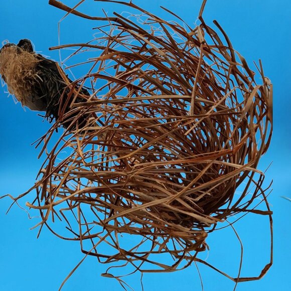 Wicked Witch Broom Stick Paper Mache Style Decor Raffia Primitive Halloween 34" - Picture 10 of 14